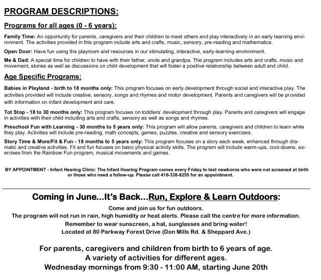【史上最全】5月份多伦多各大免费早教中心课程表 【史上最全】5月份多伦多各大免费早教中心课程表