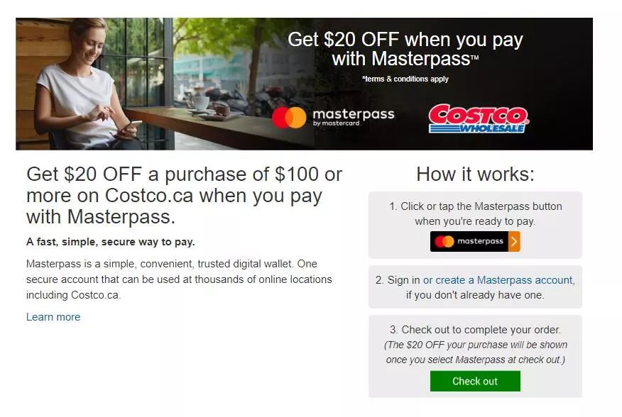 Costco本周优惠精选+网购master pass支付满100刀减20刀