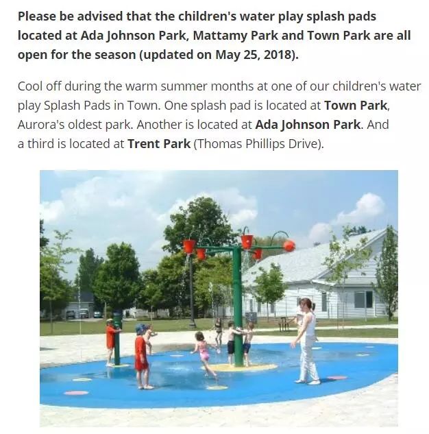 夏天玩水最正经:GTA地区开放儿童戏水池的公园大盘点 夏天玩水最正经:GTA地区开放儿童戏水池的公园大盘点