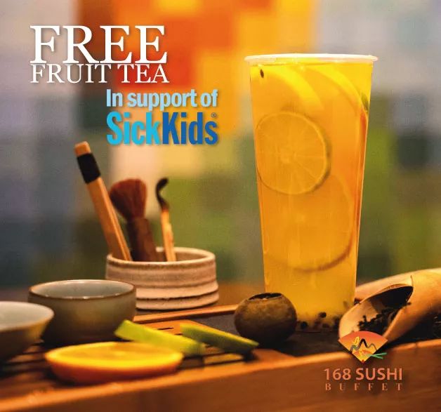 任食餐厅的高级料理：168 SUSHI携手SickKids免费送你网红水果茶