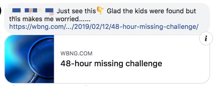 最近总有孩子失踪！可能是在玩48小时作死大挑战！