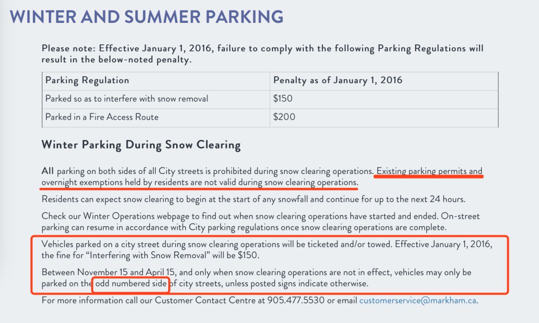 【真的】万锦冬季家门口停车限单双号，违规罚款$150！