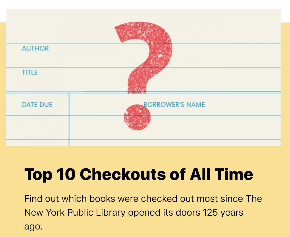 纽约公共图书馆：125年来读者借阅最多的10本书！