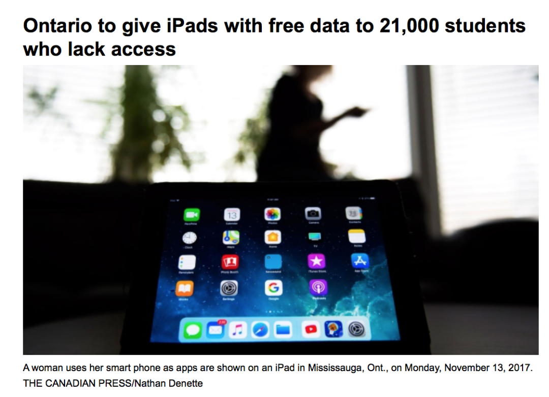 安省教育局免费发放的2.1万台iPad：好好用，记得要归还！