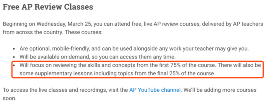 为助力5月AP，CB竞在Youtube上推出免费AP直播课？