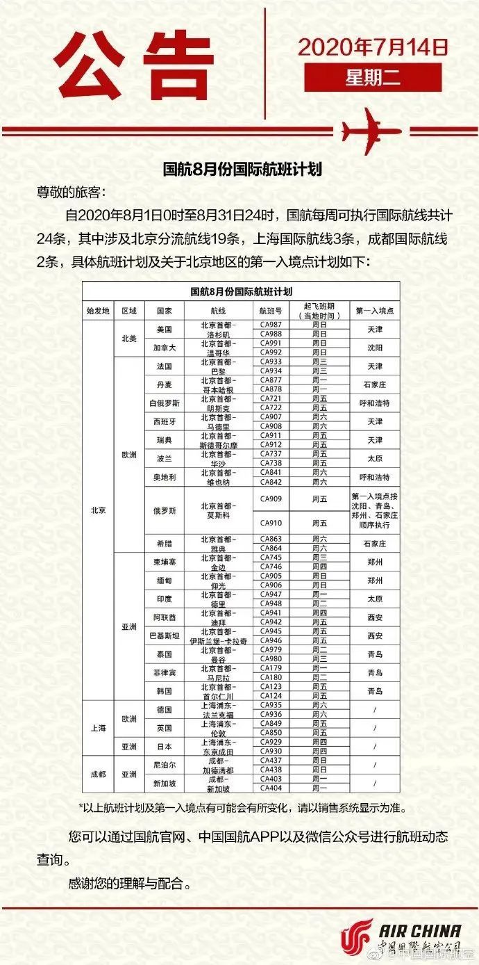 加拿大直飞中国航班暂不需要核酸检测!8月回国航班再更新! 加拿大直飞中国航班暂不需要核酸检测!8月回国航班再更新!