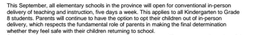 最全最新！安省官宣开学细节：全日制返校，4年级以上必须戴口罩！
