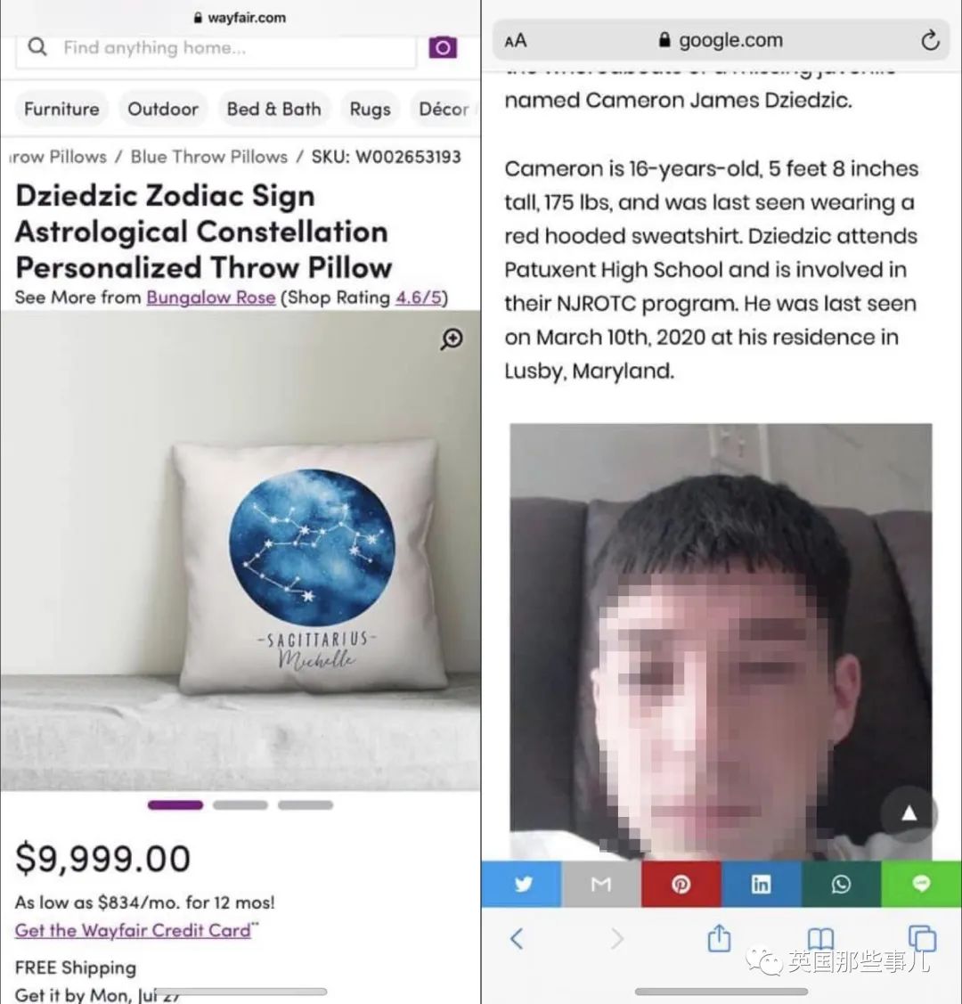 电商贩卖儿童？网友发现这家网站每一个家具对应一名走失儿童