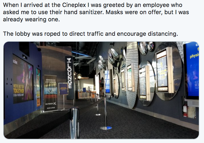 实拍重开后的Cineplex电影院！20人就包场，你去吗？