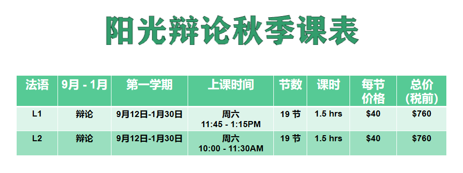 超硬核秋季课程霸屏：阅写、数学、法语、辩论...