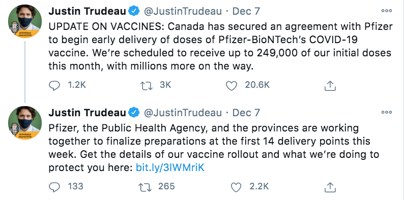 沸腾！加拿大第一针！下周开始接种辉瑞疫苗
