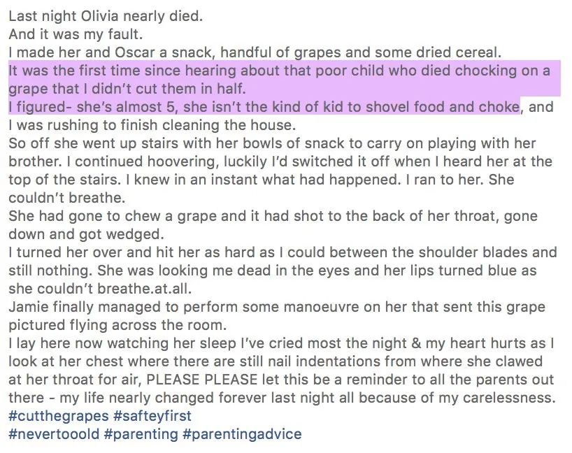 一颗葡萄差点要了孩子的命！午餐便当带圆形水果一定要这样切