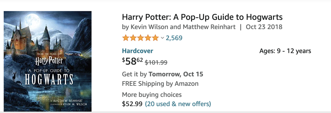 哈迷们的快乐！哈利波特立体书Amazon半价了~太燃了！