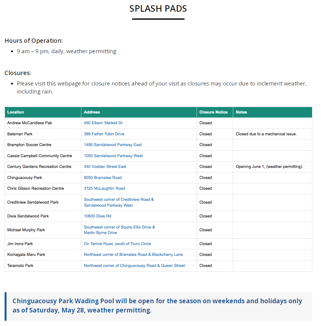夏天玩水必备：大多伦多各区儿童戏水池公园大盘点！必须收藏！