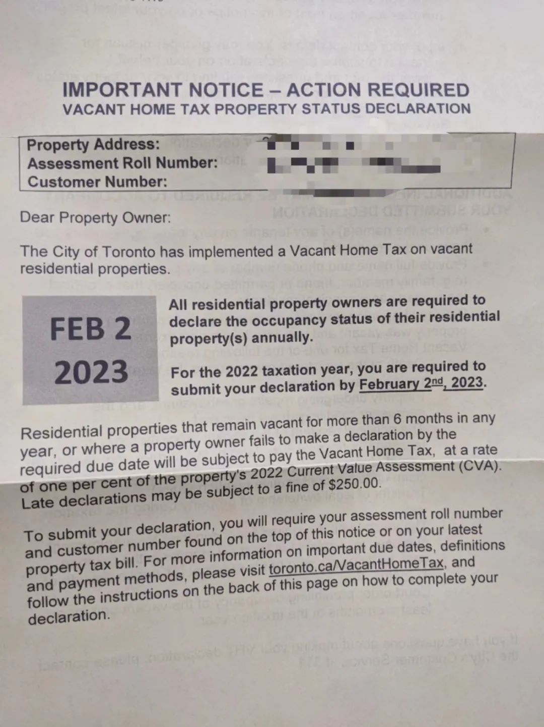 自住房更要报！多伦多房屋空置报告开始填表：3分钟就搞定