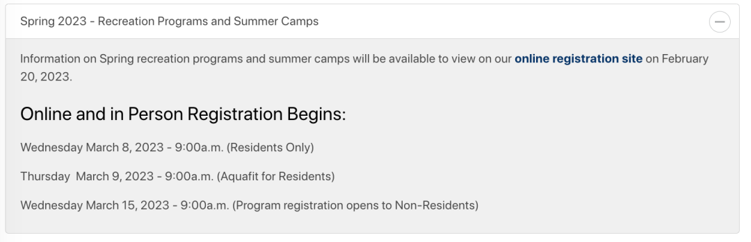 官网出bug！多伦多社区夏令营没有悄默默提前开放：2月11日统一注册（内含GTA各区夏令营报名）