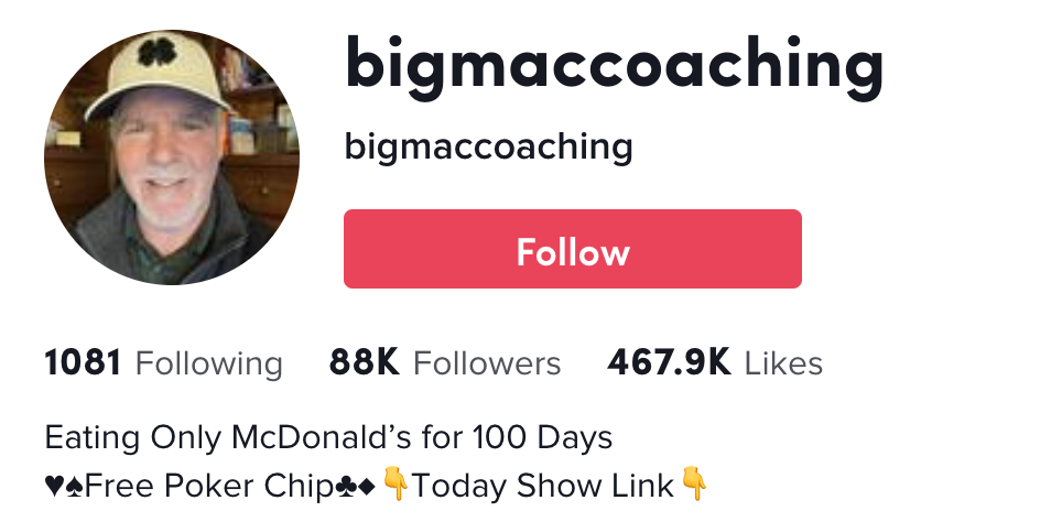 挑战100天只吃麦当劳,成功减重60磅!tiktok上这位大爷火出圈了:大爷果然是大爷 挑战100天只吃麦当劳,成功减重60磅!tiktok上这位大爷火出圈了:大爷果然是大爷