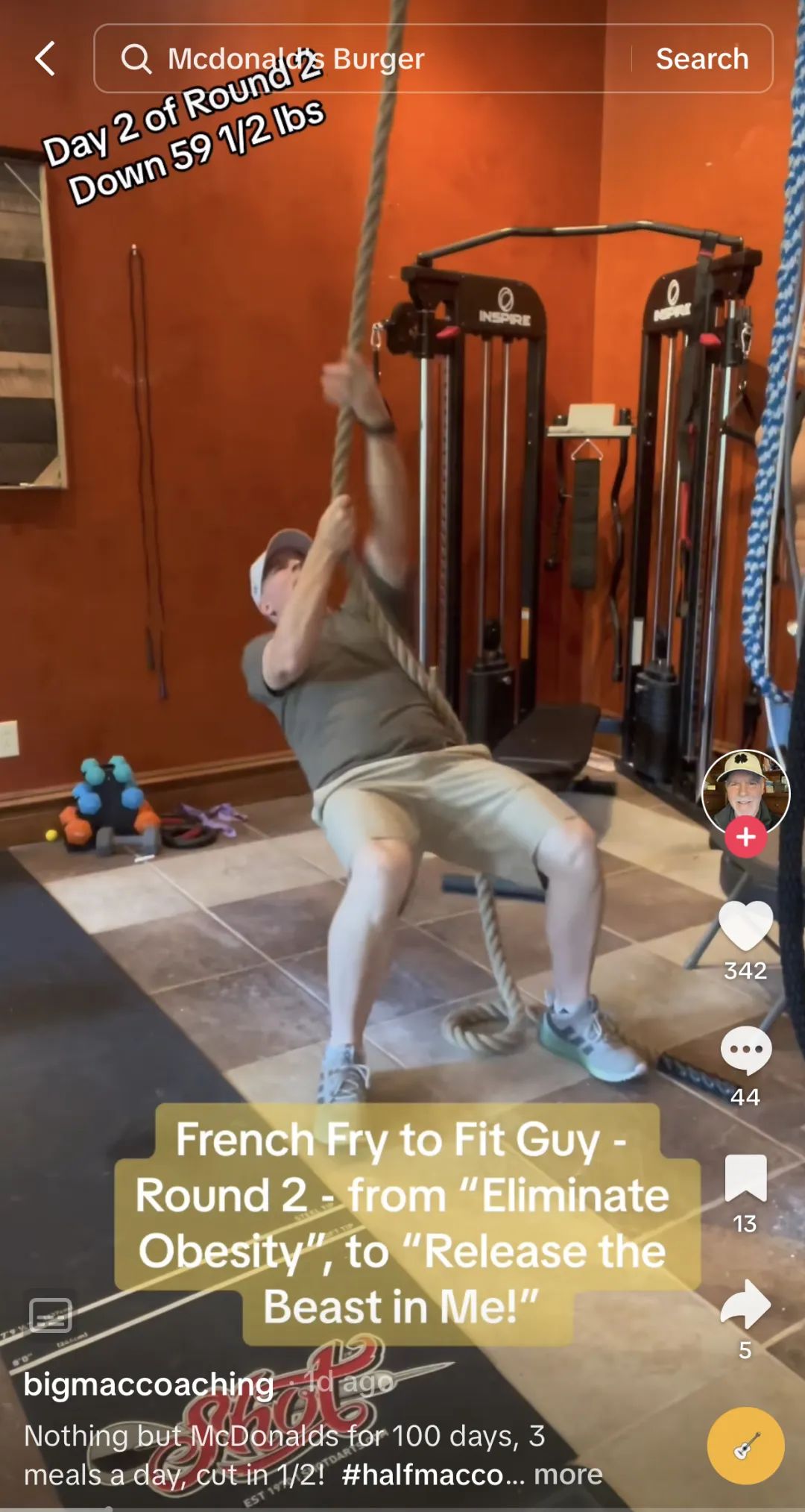 挑战100天只吃麦当劳,成功减重60磅!tiktok上这位大爷火出圈了:大爷果然是大爷 挑战100天只吃麦当劳,成功减重60磅!tiktok上这位大爷火出圈了:大爷果然是大爷