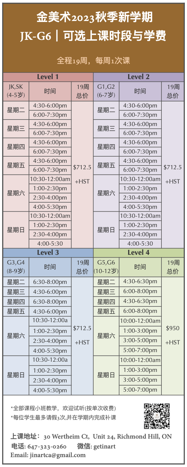 【JK-G6】多伦多专业级少儿美术有多强？多有趣？用心程度一眼便知