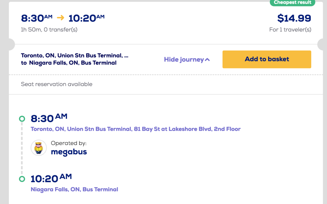6刀往返大瀑布！Megabus一刀一张的捡漏车票购买攻略
