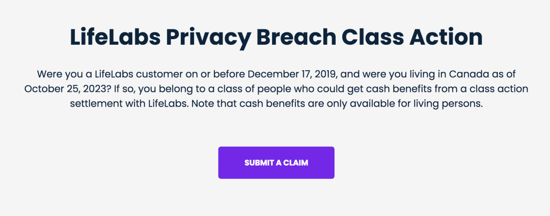 每人最高拿$150？LifeLabs集体诉讼和解：看看你是不是860万人之一