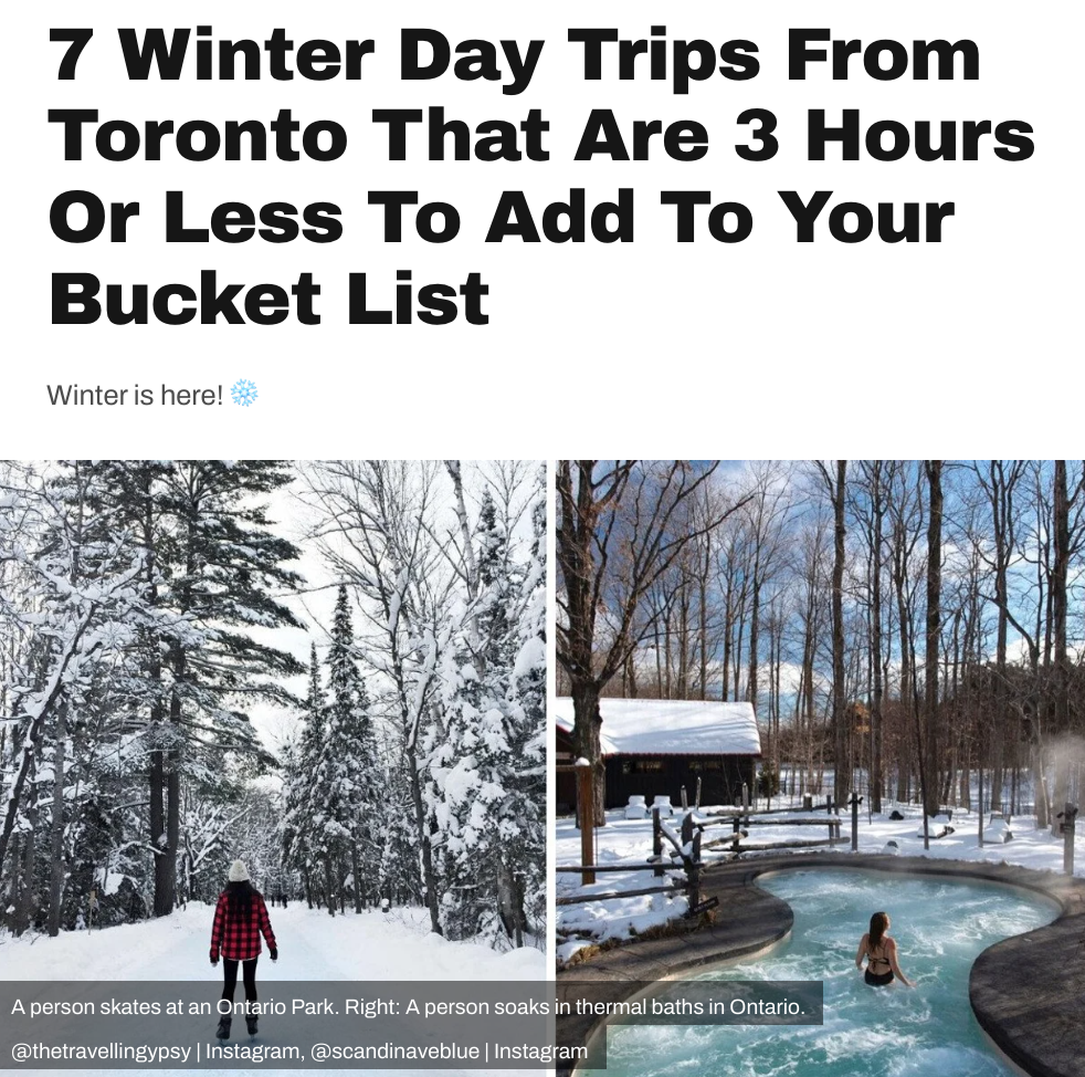 这个暖冬一玩一个不吱声：盘点多伦多周边7个短途景点