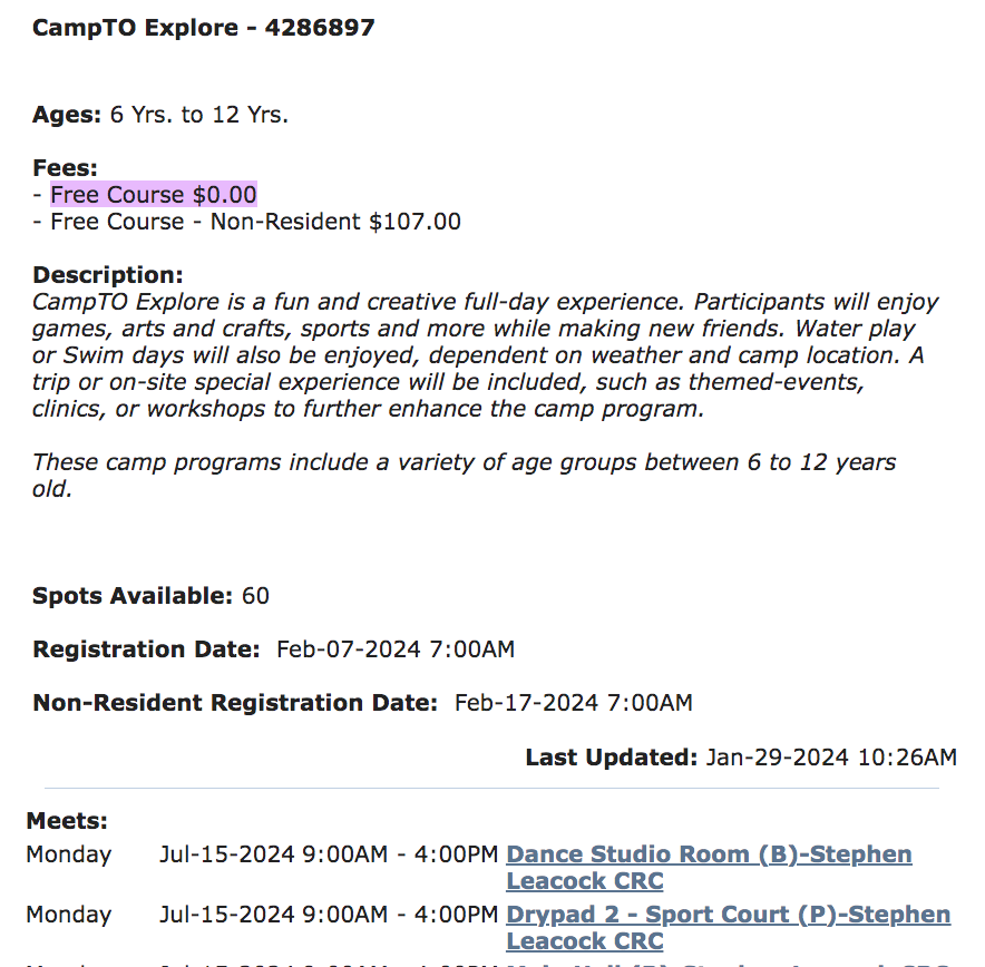多伦多12个区的社区夏令营报名日历：不是别家夏令营报不起，而是社区夏令营更有性价比