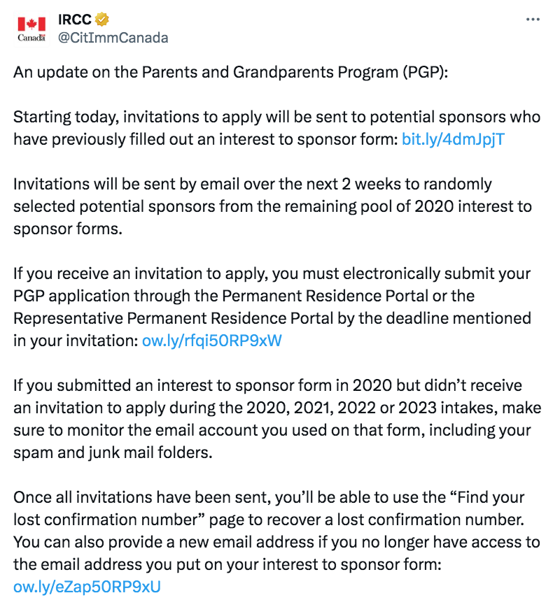 加拿大父母团聚移民开始抽签：终于轮到4年前进池子的那拨人