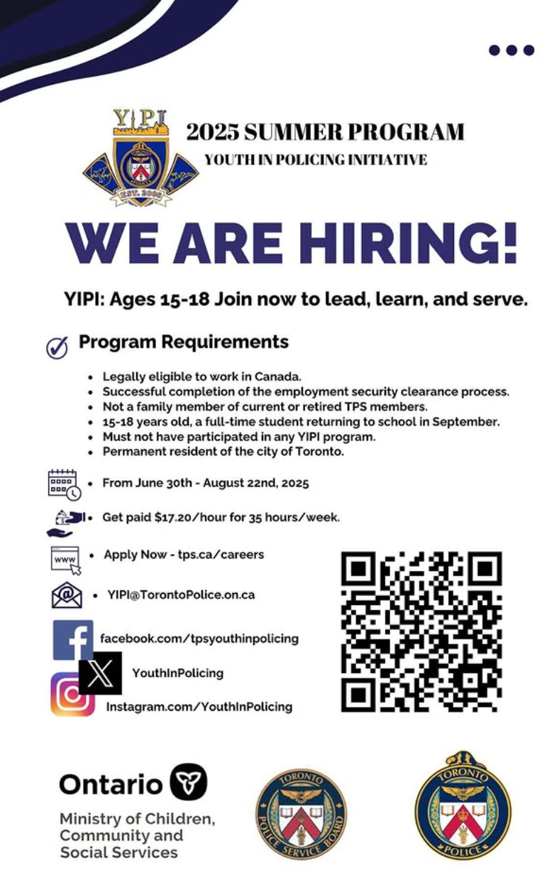 想当警察的中学生快来了解一下:多伦多警局正在招聘暑期工 想当警察的中学生快来了解一下:多伦多警局正在招聘暑期工